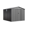 Domek narzędziowy metalowy NORDVIC Magni 283x313 cm + przesuwne Drzwi 182 cm, Ocynkowany, Dwuspadowy Dach, Wentylacja, Light Grey